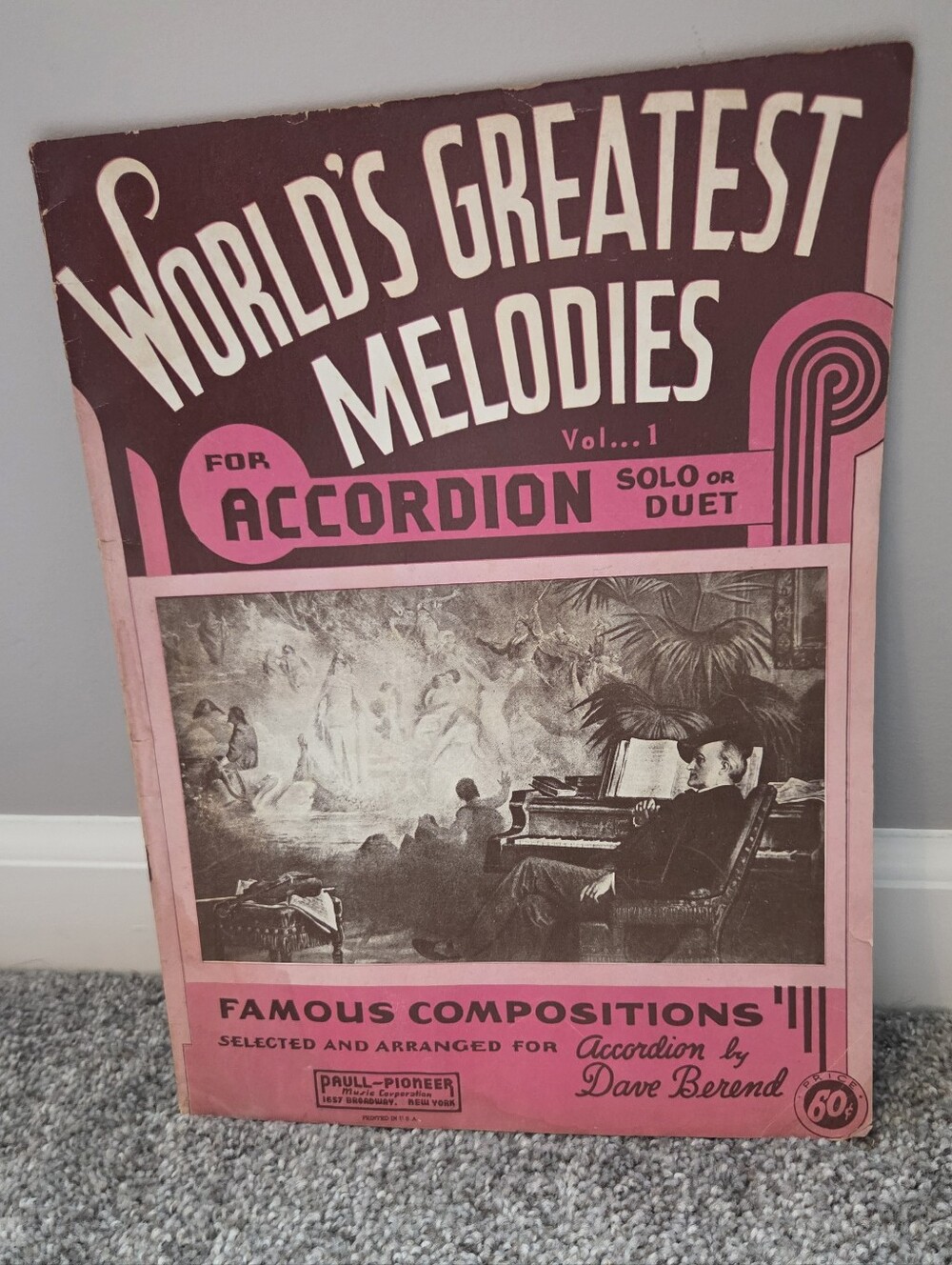 1939 Vintage World's Greatest Melodies Vol 1 Solo Or Duet Accordion Music Book